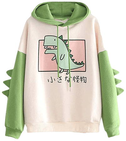 Amazon.com: Meikosks Women's Dinosaur Sweatshirt Cute Print Pullover Long Sleeve Splice Hoodies Tops: Clothing