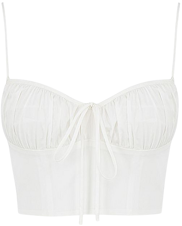 House of CB | 'Lilibeth' White Gathered Bustier Top
