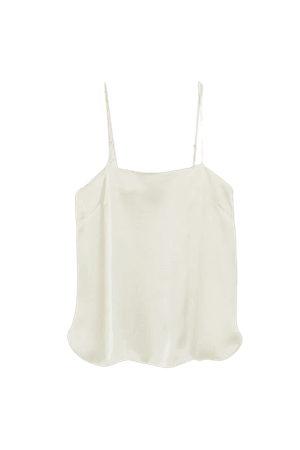 Silk strappy top - Cream - Ladies | H&M GB