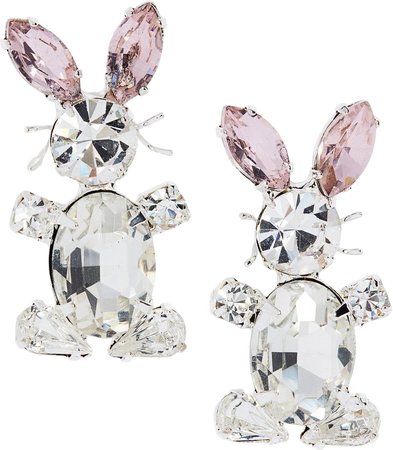 Easter Bunny Bling Stud Earrings