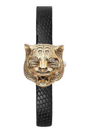 Gucci | Le Marché des Merveilles Secret 8mm 18-karat gold, lizard, diamond and mother-of-pearl watch | NET-A-PORTER.COM