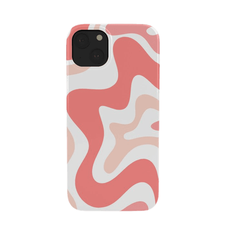 Liquid Swirl Retro Abstract Pattern in Blush Pink and White iPhone Case by Kierkegaard Design Studio | Society6