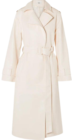 Frankie Shop - Eve Faux Leather Trench Coat - Cream