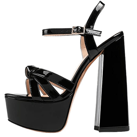Mettesally Women's Chunky Platform Heels Heeled Sandals Open Toe Ankle Strap Sandals Summer Dress Shoes amazon