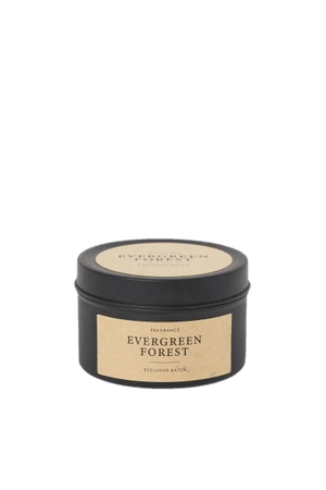 Small Scented Candle in a Tin - Black/Evergreen Forest - Home All | H&M US