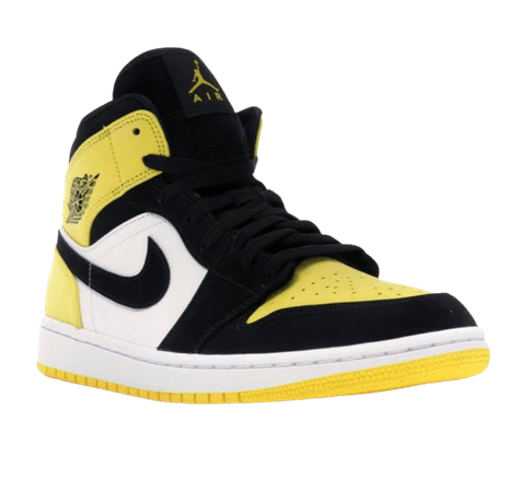 black & yellow Jordan 1s