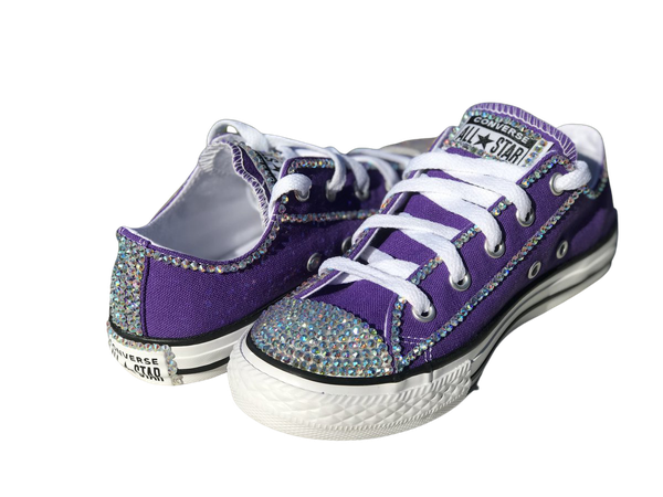 Purple Touch of Bling Low Top Converse Sneakers, Little Kids Shoe Size | Little Ladybug Tutus