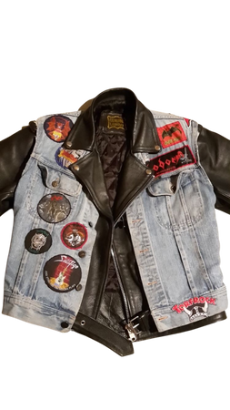 battle vest over leather jacket