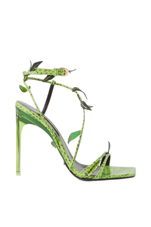 Green Watersnake sandals | Versace | NET-A-PORTER