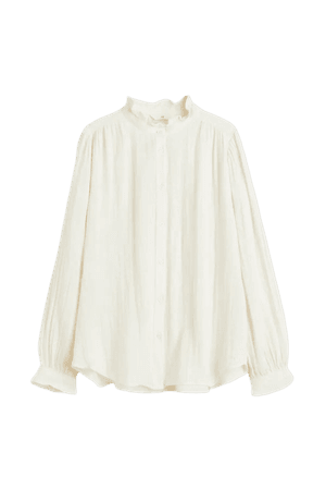 Cotton Muslin Blouse - Cream - Ladies | H&M US