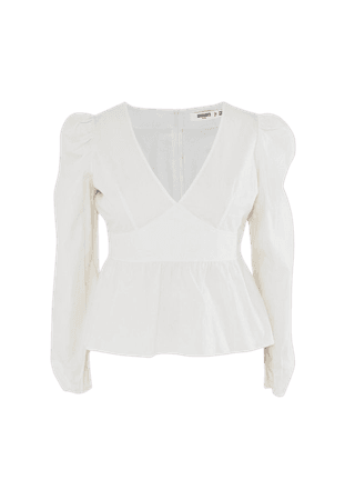 Plus Size White Puff Sleeve Blouse | Missguided