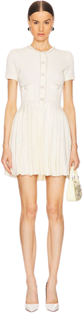 self-portrait Knit Mini Dress in Cream | REVOLVE