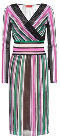Cotton-blend striped dress