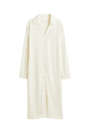 Long Rib-knit Dress - Cream - Ladies | H&M US