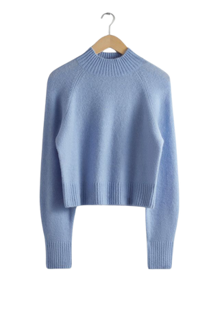 Mock Neck Wool Sweater - Light Blue - Sweaters - & Other Stories US