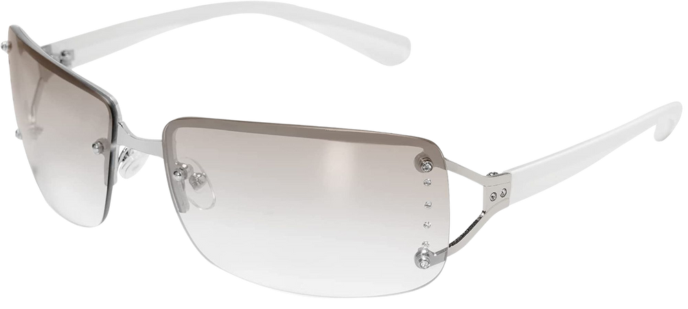 Amazon.com: VANLINKER Rimless Frameless Rectangle Sunglasses for Women Stylish Y2k Shades White Metal Frame : Clothing, Shoes & Jewelry