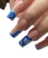blue heart nails