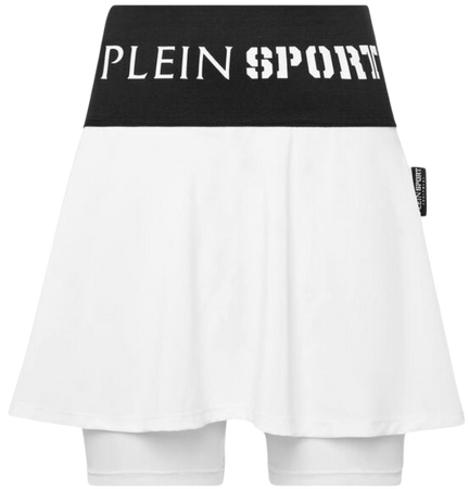 Plein Sport White Tennis Skirt