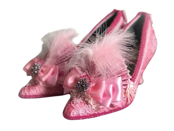 Pink Lace Shoes Pink Burlesque Heels Boudoir Marie Antoinette | Etsy