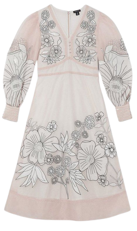 Applique Organdie Woven Maxi Dress | Karen Millen