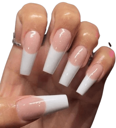 French manicure long acrylic