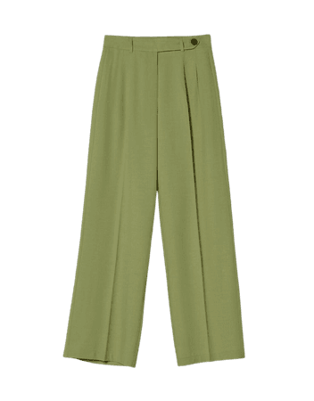 Wide-leg waistband pants - Pants - Woman | Bershka