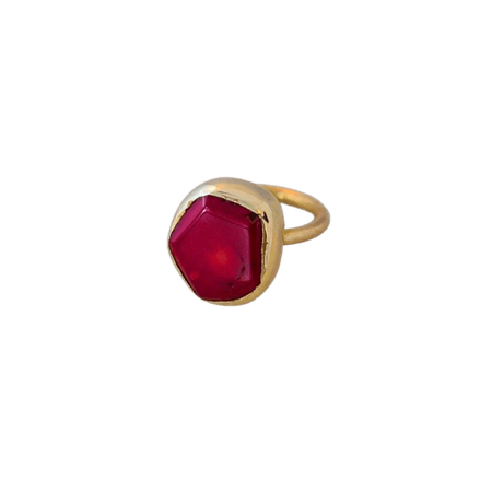 red metal cocktail ring