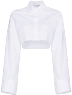 (5) Off-White cropped button down cotton shirt