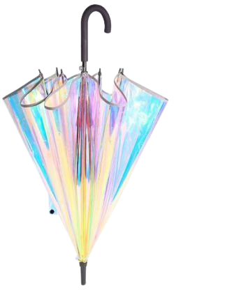 Poe Iridescent Laser Clear Changing Color Holographic Umbrella Wholesale - China PVC Umbrella, Transparent Umbrella | Made-in-China.com