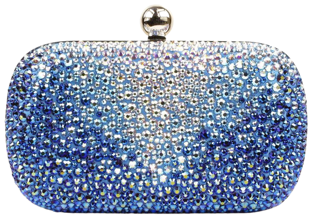blue sparkling clutch bag