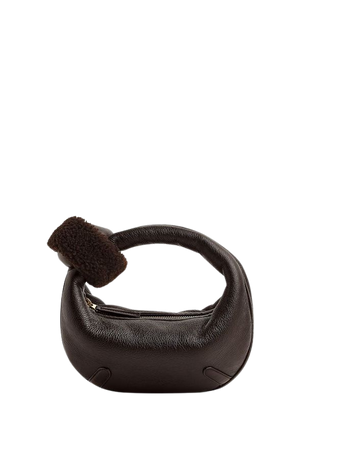 dark brown Khaite fur handle bag