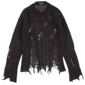 distressed black sweater