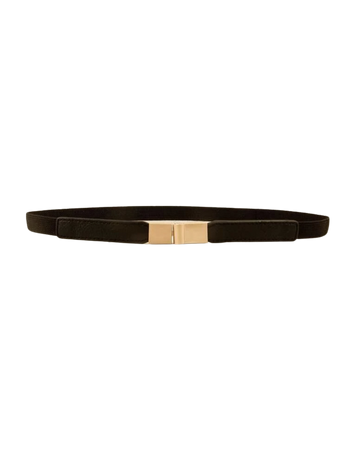 Thin black belt gold hardware