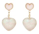 heart opal earrings