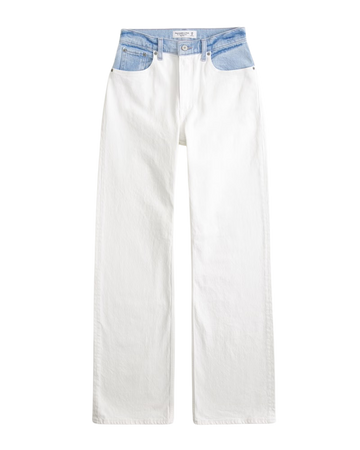 white blue denim High Rise 90s Relaxed Jeans