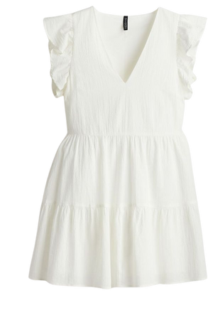 Flutter-sleeved Easy-wear Dress - Cream - Ladies | H&M US