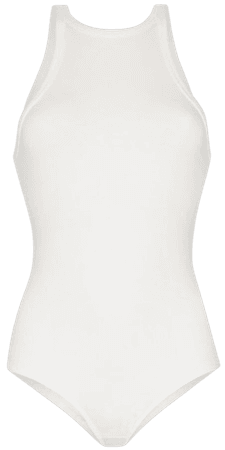 agolde white high neck racerback bodysuit