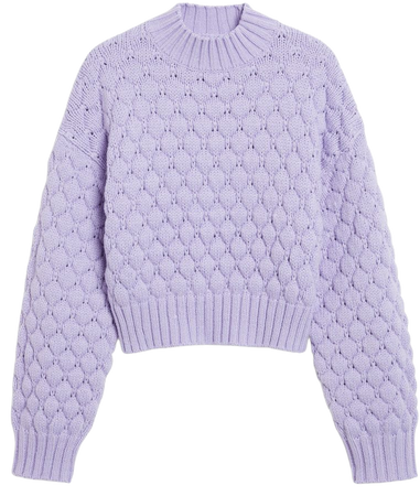 Dark lilac oversized knit sweater - Dark lilac - Monki WW
