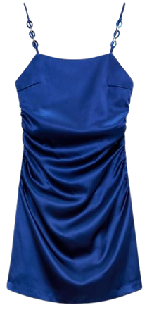 CHAIN STRAP SATIN EFFECT DRESS - Midnight blue | ZARA United States
