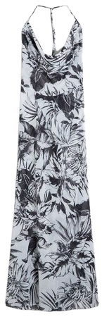 Beach Mono Floral Halterneck Sheer Maxi Dres | Karen Millen