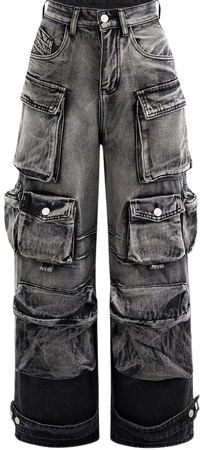 gray cargo jeans