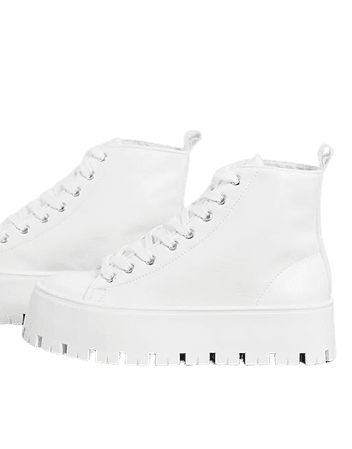 ASOS DESIGN Detra chunky high top sneakers in white | ASOS