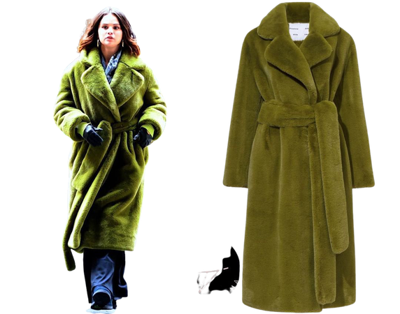 Outfits by Selena • Proenzaschouler Faux Fur Belted Coat in Olive ($895)