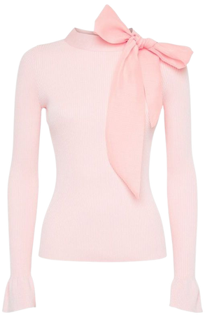 Cameo Rose Pale Pink Bow Neck Jumper | New Look
