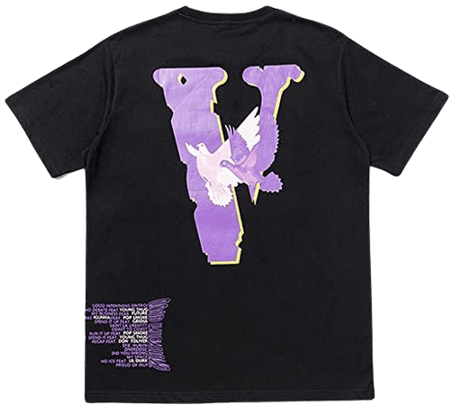 Amazon.com: Jalonha Big V-Lone Letter Shirts Men's Graphic Print T Shirt Hip Hop Rapper Angel Wings Print Short Sleeve Tee Women Black : Clothing, Shoes & Jewelry