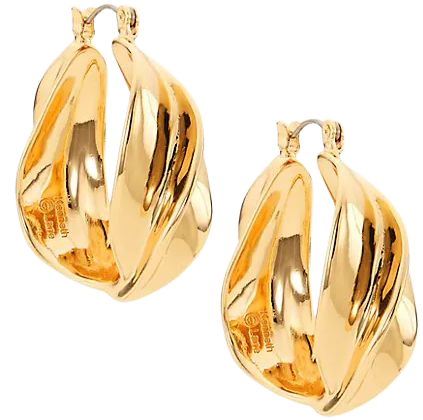 Shop Kenneth Jay Lane 14K-Gold-Plated Twisted Hoop Earrings | Saks Fifth Avenue