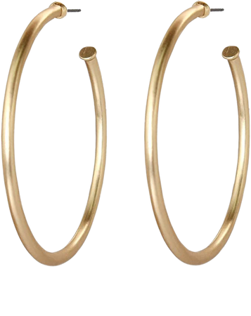 Amazon.com: POMINA Classic Gold Hoop Earrings for Women Basic Trendy Tubular Open Round Matte Gold Silver Hoops, 2 Inches (Gold): Clothing, Shoes & Jewelry