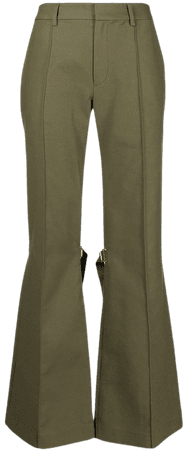 Dion Lee belt-detail Flared Trousers - Farfetch