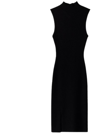 Sleeveless knit high neck mini dress - New - Women | Bershka
