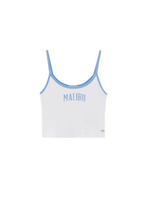 Strappy top with Malibu embroidery - pull&bear